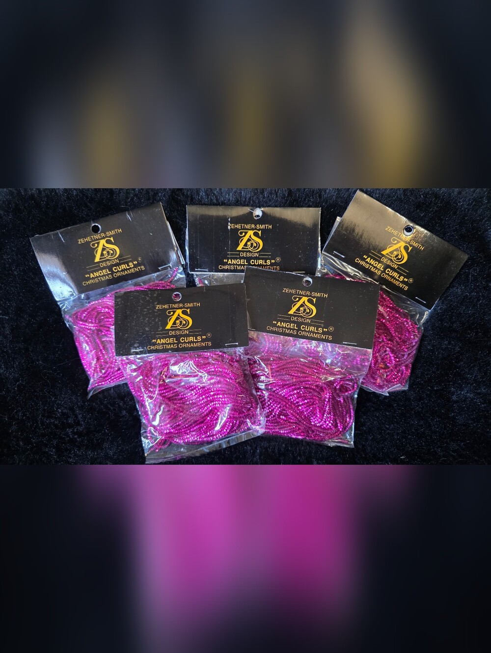 Fuchsia Colored Angel Curls Christmas Ornaments Zehetner Smith Design 5 Packs